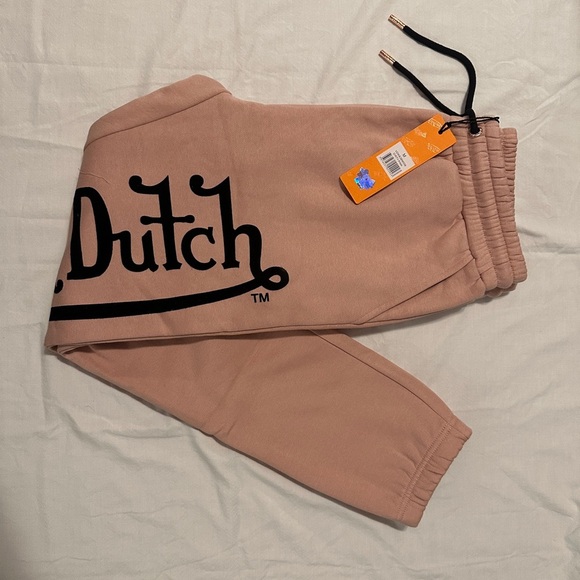 Von Dutch Pink Joggers with Black Logo NWT - Picture 1 of 3
